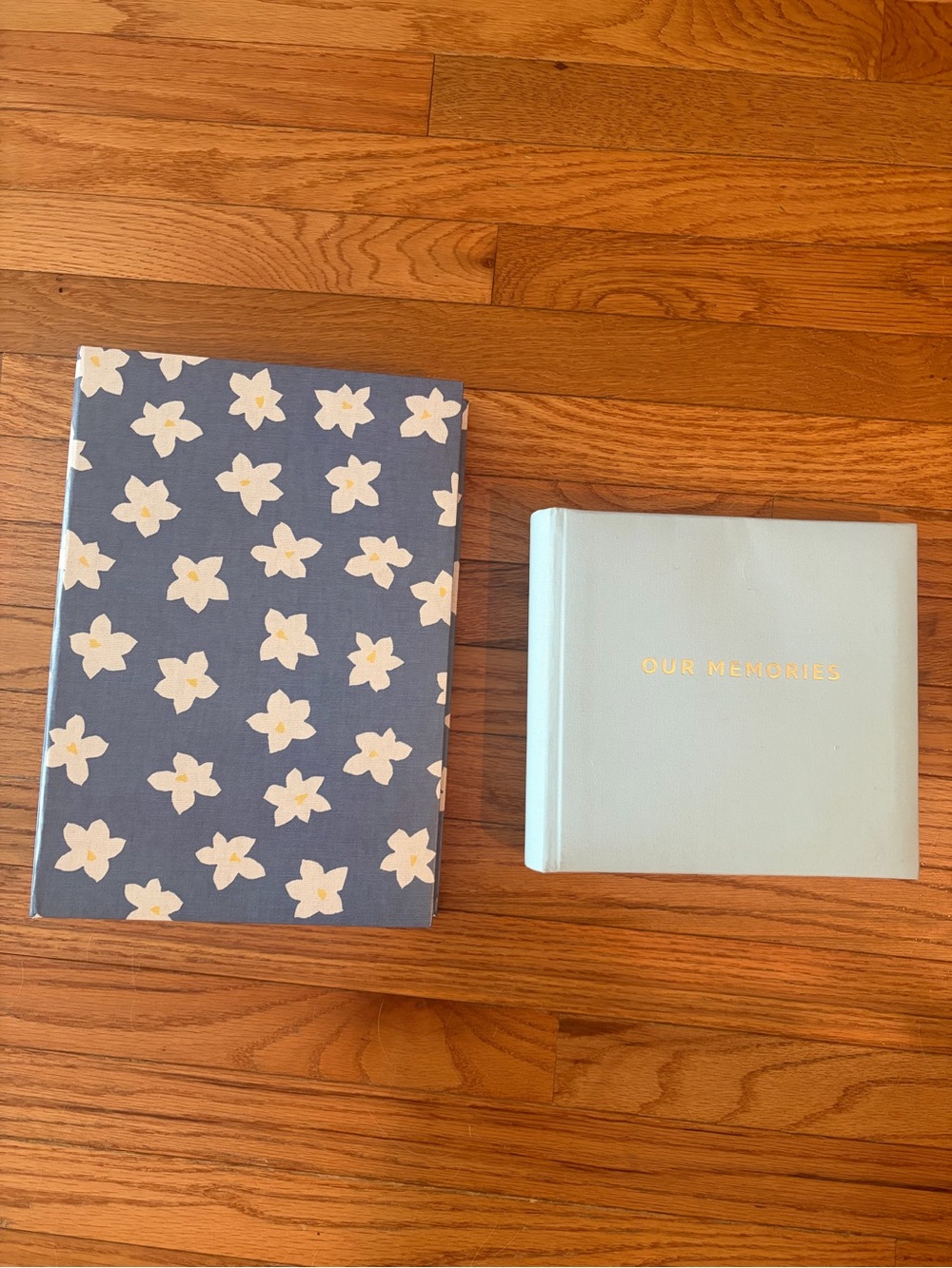 Hallmark Blue Floral Hardcover Memory Book with Light Blue 'Our Memories' Album